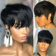 Short Highlight P1B/30 Pixie Cut Straight Brazilian Human Hair Machine Made wig