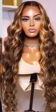 30” Brazilian Honey Blonde Ombré Body Wave Lace Front Wig