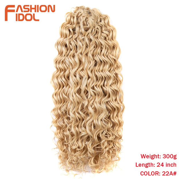 Deep Wave Twist Crochet Hair Synthetic Afro Curly Crochet Braids Braiding Hair (Many Colors)