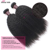 Peruvian Kinky Straight Hair Bundles 8A Human Hair Yaki