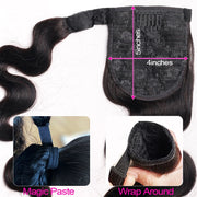 Wrap Around Ponytail Human Hair Brazilian Magic Paste Pony Tail Extensions Body Wave Remy Hairpieces For Women Remy Hair