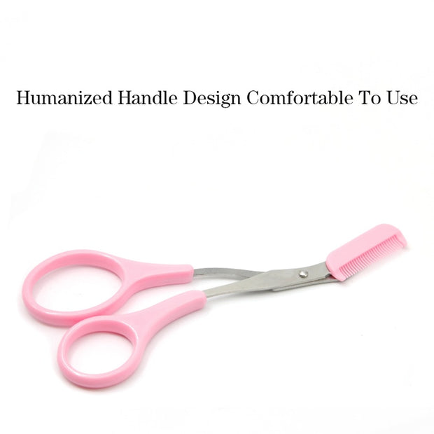 1Pc Eyebrow Trimmer Scissors Comb 3 Colors Eyelash Hair Scissors Clips Shaping Eyebrow Razor Grooming Wenk Brauw Trimmer