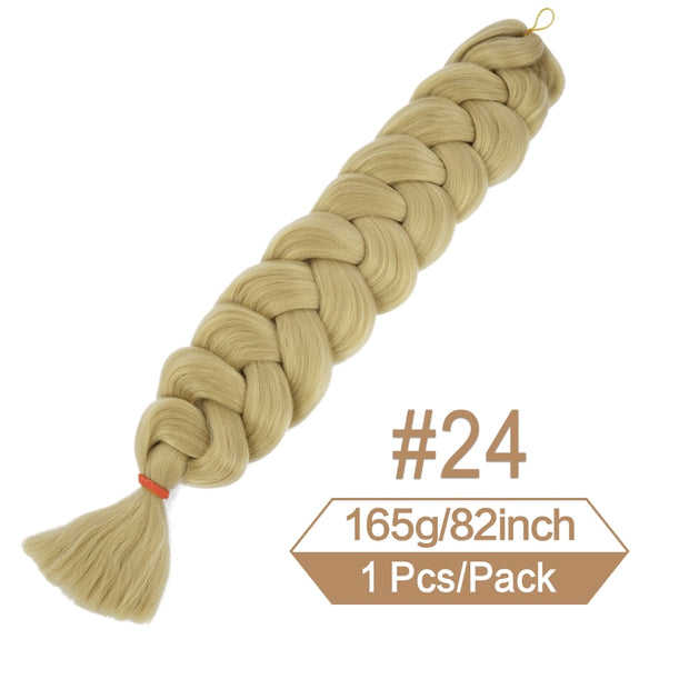 82 Inch 165g/Pack Synthetic Crochet Hair Pre Stretched Jumbo Braiding Hair For Box Braids