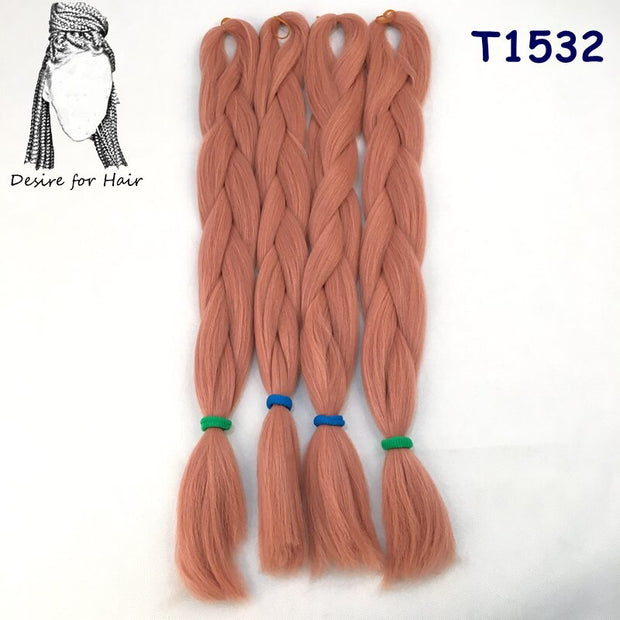 24inch 80g 90colors heat resistant synthetic jumbo braiding hair extensions