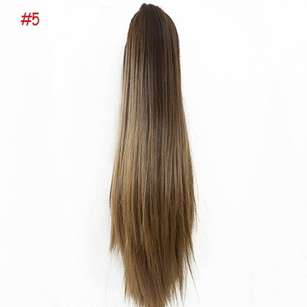 Women Fashion Claw Clip Long Straight Ponytail Hair Extensions Wig Hairpiece Women Wig Natural Hair Wig Human Hair