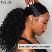 Brazilian Afro Kinky Curly drawstring Human hair Ponytail