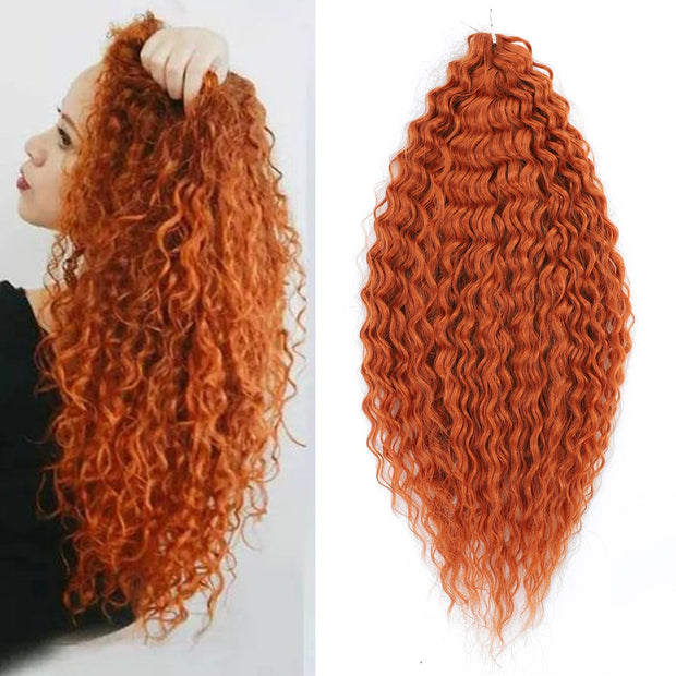 Orange Afro Curls Synthetic Braiding Hair Deep Curly Long Soft Natural Wave