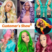 Colorful Lace Front Wig Brazilian Straight 13x4 Lace Frontal Human Hair Wigs