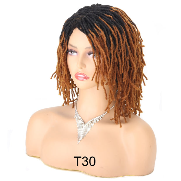 10" Braided Hair Curly Wig Heat Resistant African Faux Locs Crochet Twist