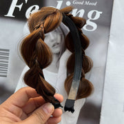 Hair Accessories Three-strand Twist Braid Wig Headband Wide-brimmed Handmade Head Hoop Fishbone Braid Hair Hoop Styling Tool
