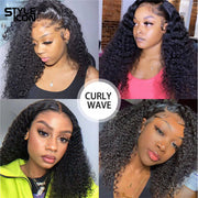 30" Malaysian Deep Curly Bundles with Lace Frontal Non-Remy Hair