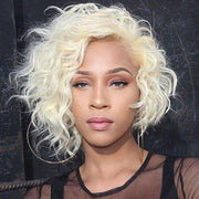 Blonde Short Bob Human Hair Hd Transparent Lace Deep Curly Wavy13X4/4X4 & T Part Brazilian Frontal Wigs