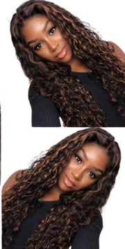 1B/27 Ombre Deep Wave Wig Lace Front Human Hair Wigs Brazilian 4x4 Closure Wig