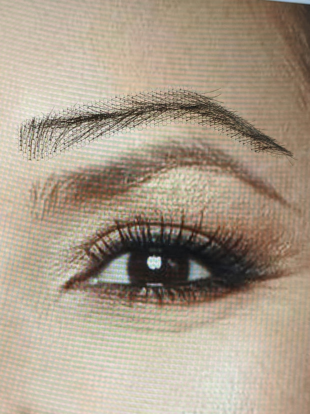 fashion hand made human hair false eyebrow hand knot swiss lace fake eyebrow make up eyebrows model04