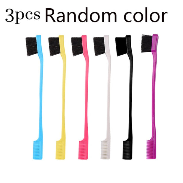 3pcs/lot Double Sided Edge Control Hair Comb Hair Styling Hair Brush Random Color