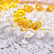 60pcs Metal African Hair Rings Beads Cuffs Tubes Charms Dreadloc Hair Braids Jewelry