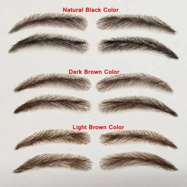 1 pair of Hand Made Human Hair Eyebrow 013 Light Brown Color Handmade Swiss Invisible Lace