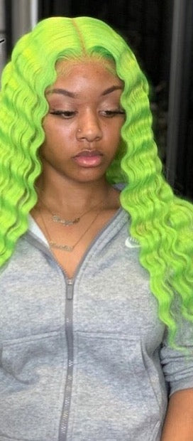 Rainbow Lace Front Pre-plucked Deep Wave Human Hair Transparent Lace Wigs