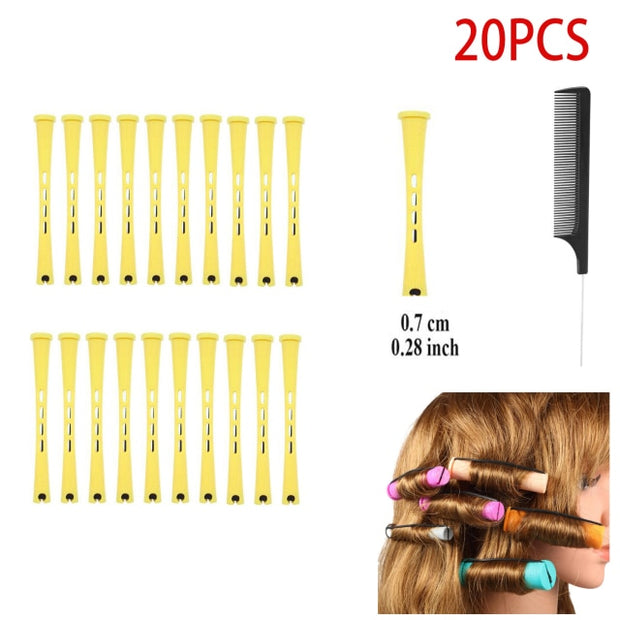 Perm Rods and 100 Pieces 5 Sizes Hair Rollers with Hair Cold Wave Rods for Short Hair