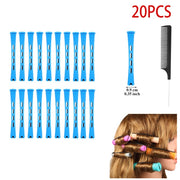 Perm Rods and 100 Pieces 5 Sizes Hair Rollers with Hair Cold Wave Rods for Short Hair