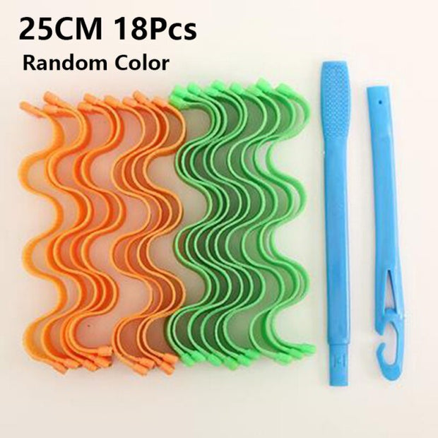 12/18Pcs Magic Hair Rollers Snail Shape Curler for Spiral Curls