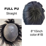 100% Human Hair Curly African American Men's Toupee Full Skin 8x10inch