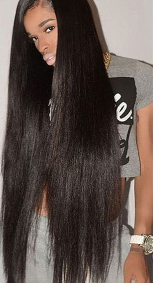 Brazilian Bone Straight Hair, 3 Bundles With Closure Remy Hair