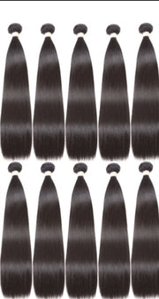 Straight Human Hair Bundles 5 & 10 Pcs Brazilian Hair  8-30Inch