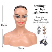 Realistic Female Mannequin Head With Shoulder Manikin Head For Wig