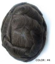 100% Human Hair Mens Toupee PU Skin V-loop 130% Density