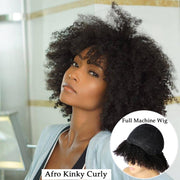 Afro Kinky Curly Wig Human Hair Short Wigs 100% Natural 4B 4C Brazilian Hair Wigs Full Machine Made