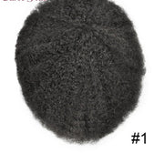 Afro Full Poly Pu 6mm, 8mm Kinky Curly Remy Human Hairpieces