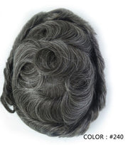100% Human Hair Mens Toupee PU Skin V-loop 130% Density
