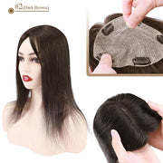 Natural Human Hair PU Silk Base Clip In Hair Extension 12Inchs
