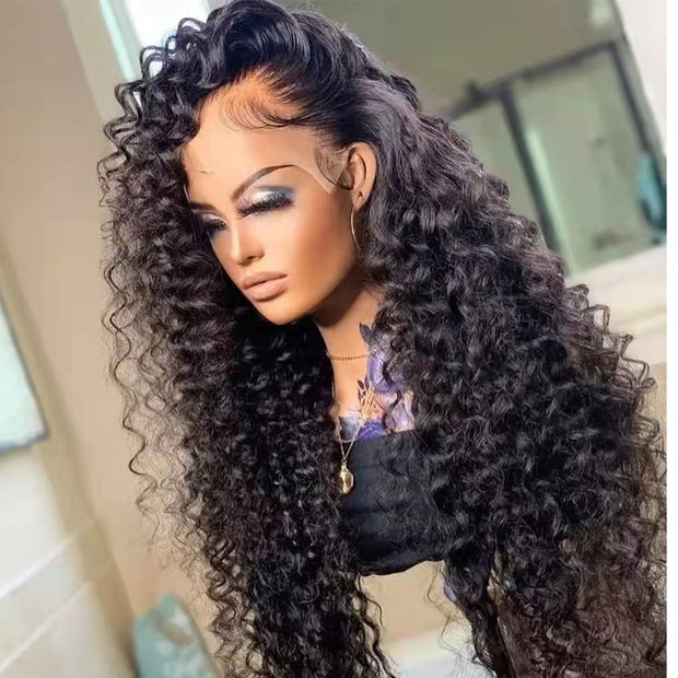 30 34 Inch Loose Deep Wave HD Frontal Wig, Brazilian 13x4 Wet and Wavy Water Wave Full Lace Wig