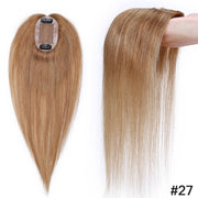 6x9cm Natural Hair Piece Mono Silk Base Human Hair  Blonde Brown Invisable Hair Clip