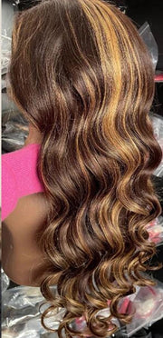 Body Wave Lace Front Wig Brazilian Human Hair Wigs Honey Blonde Highlight 30 Inch Full Hd Glueless Lace Wigs