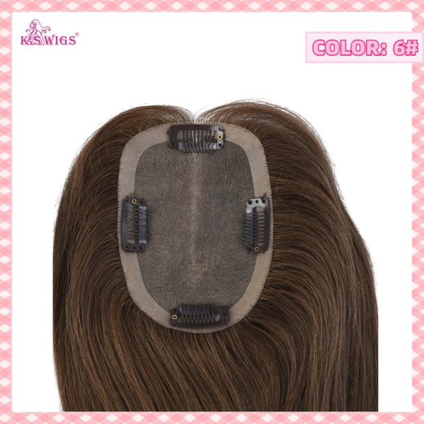 9*14cm Remy Hair Topper 150% Density Natural Hairpiece Clip-in Human Hair 8 colors