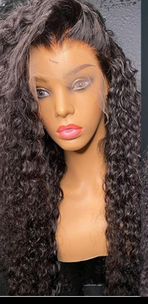 30” to 40” Curly Human Hair Full Hd Lace front Wig, deep wave/Water Wave Bob