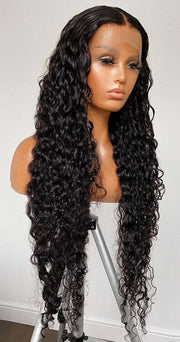30” 360/13x4/4x4 Brazilian Water Wave/Deep Curly Glue-less Lace Front Human Hair Wigs