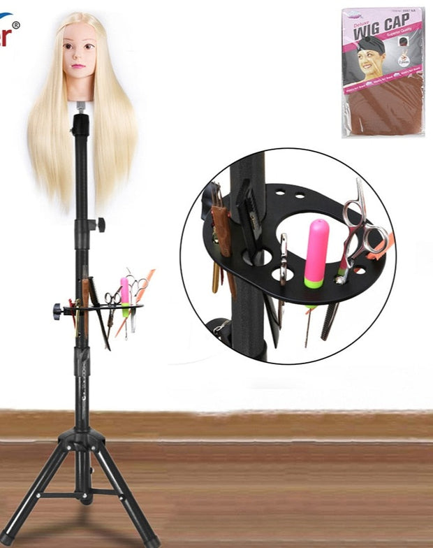 Alileader 140cm Adjustable Wig Tripod Stand Quality Wig Mannequin Head Stand For Training Head &amp; Model Head &amp; Canvas Head