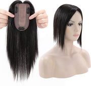 100% Human Hair Toppers 7x13cm Natural color Hair Wig Silk Base Clip In Hair Extension