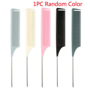 1PC Fine-Tooth Metal Pin Anti-Static Rat Tail Comb
