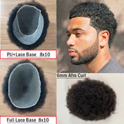Afro Curly 100% Brazilian Remy Human Hair Full Skin 10x8Inch