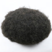 100% Human Hair Thin Skin Afro Kinky Curly Toupee 6mm, 10mm Full Machine Made