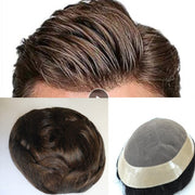 Remy Human Hair Toupee mono Lace Base With PU 6x8 7*9Inches