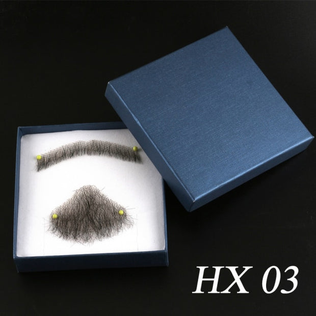 Mustache Invisible lace Human Hair Beard