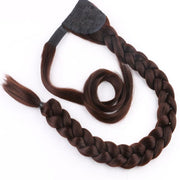 36" Super Long Wrap Around Jumbo Pre Braided Ponytail Ombre Brown Blonde Synthetic Hair