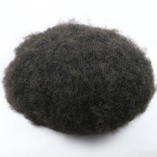 Kinky Curly Thin Skin 6MM Afro Curly Hair Unit Black