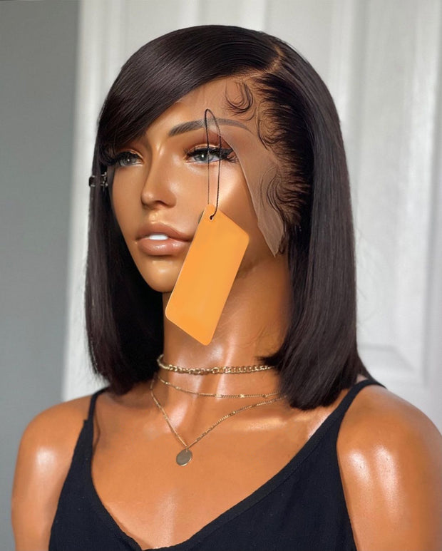 Short Straight Bob Wig 13x4, 13x6 Lace Front Human Hair Wig Pre Plucked